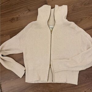 Abercrombie Cream Zip-Up Sweater